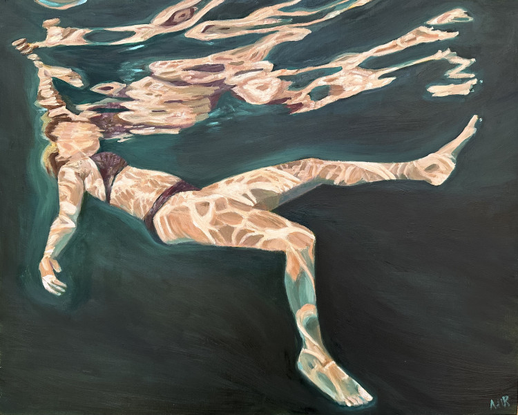 painting of underwater woman by Alexa de los Reyes