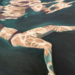 painting of underwater woman by Alexa de los Reyes